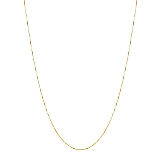 14K Yellow Gold 0.6mm Shiny Classic Box Chain Necklace with Lobster Clasp 16 Inches Long 14K Yellow Gold 0.6mm Shiny Classic Box Chain Necklace with Lobster Clasp 16 Inches Long